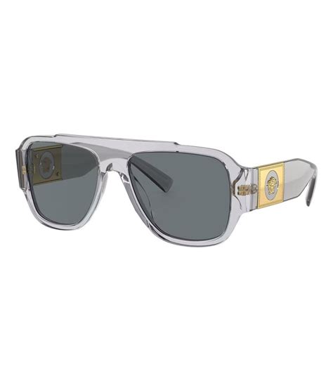 Versace: Lentes de sol Aviador plateados Hombre 